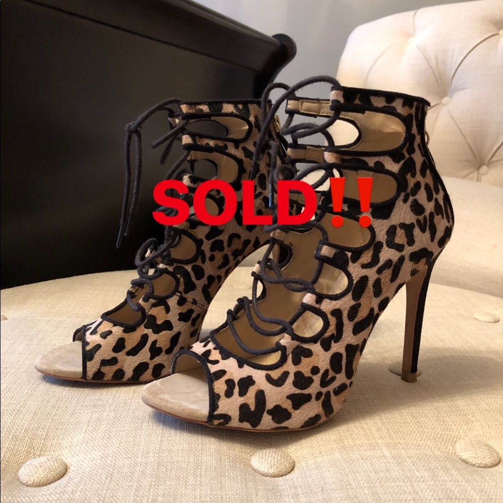 Zara Leopard Print Heeled Sandals